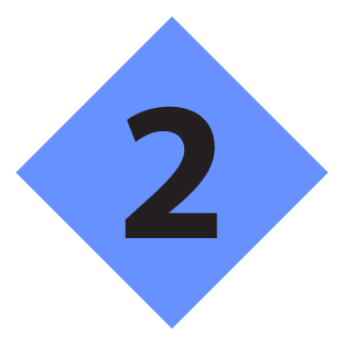2 inside a blue diamond shape