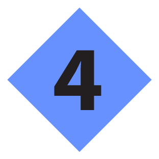 4 inside a blue diamond shape