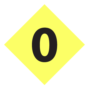 0 inside a yellow diamond shape