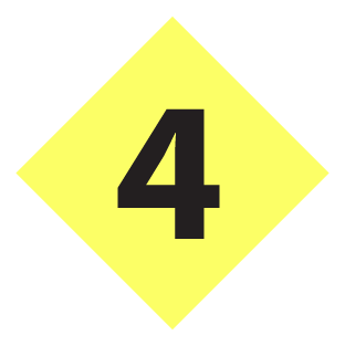 4 inside a yellow diamond shape