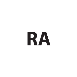 RA inside a white diamond shape